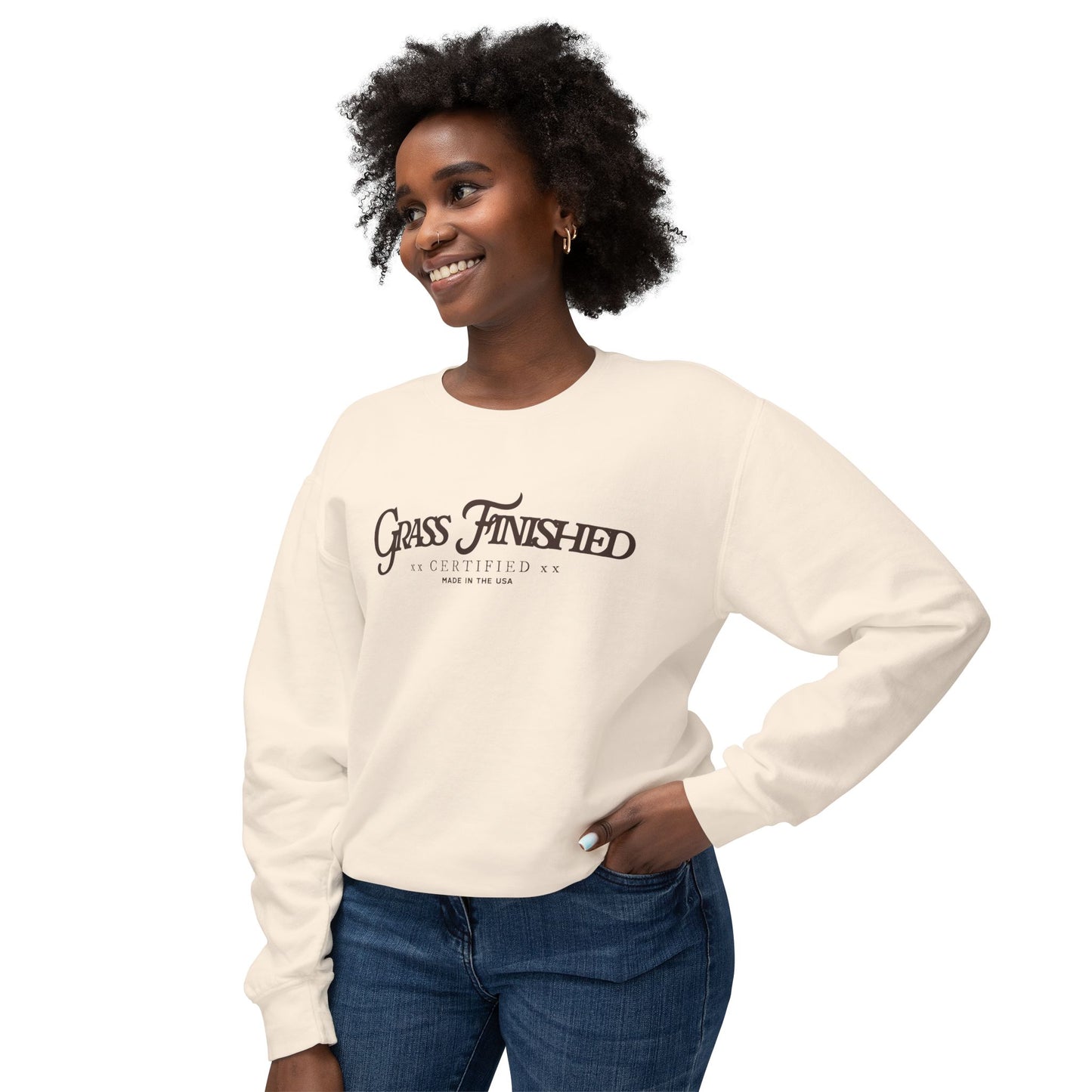 Grass Finished Unisex Lightweight Crewneck Sweatshirt