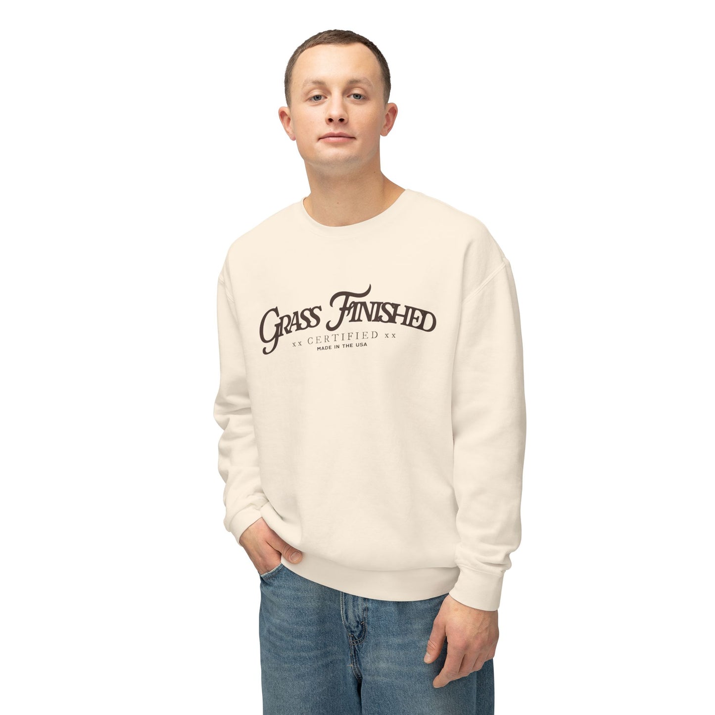 Grass Finished Unisex Lightweight Crewneck Sweatshirt